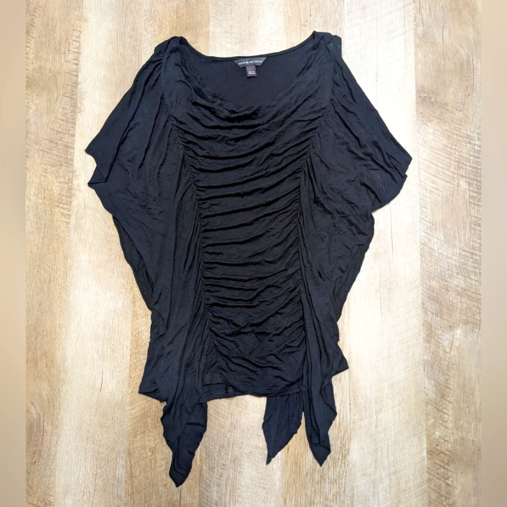 Rock and Republic Black Drapey Blouse Women's XS